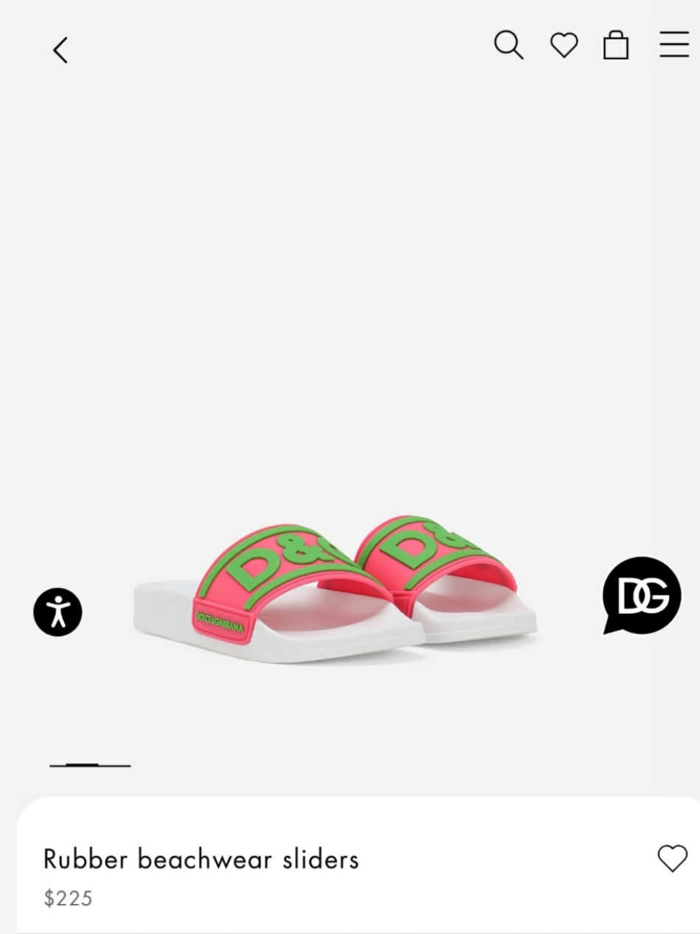 D&G Pink and Green Logo Slide Sandals